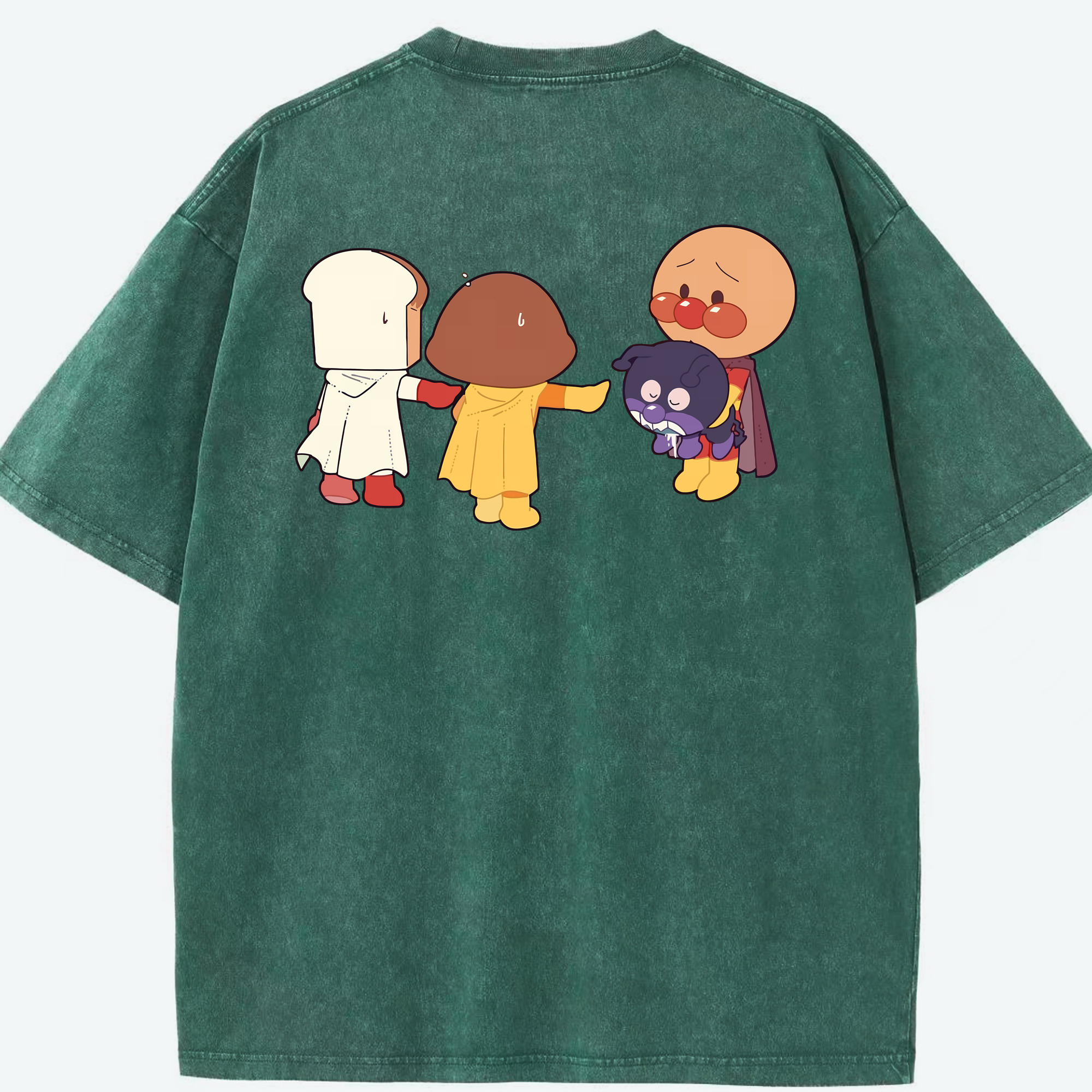（画像用） アンパンマン Anpanman 綿100% ヴィンテージ風 半袖Tシャツ（背面プリント）